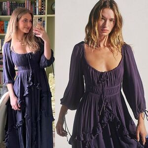 NWT Free People In Your Dreams Maxi Dress in Dark Gray Size Small